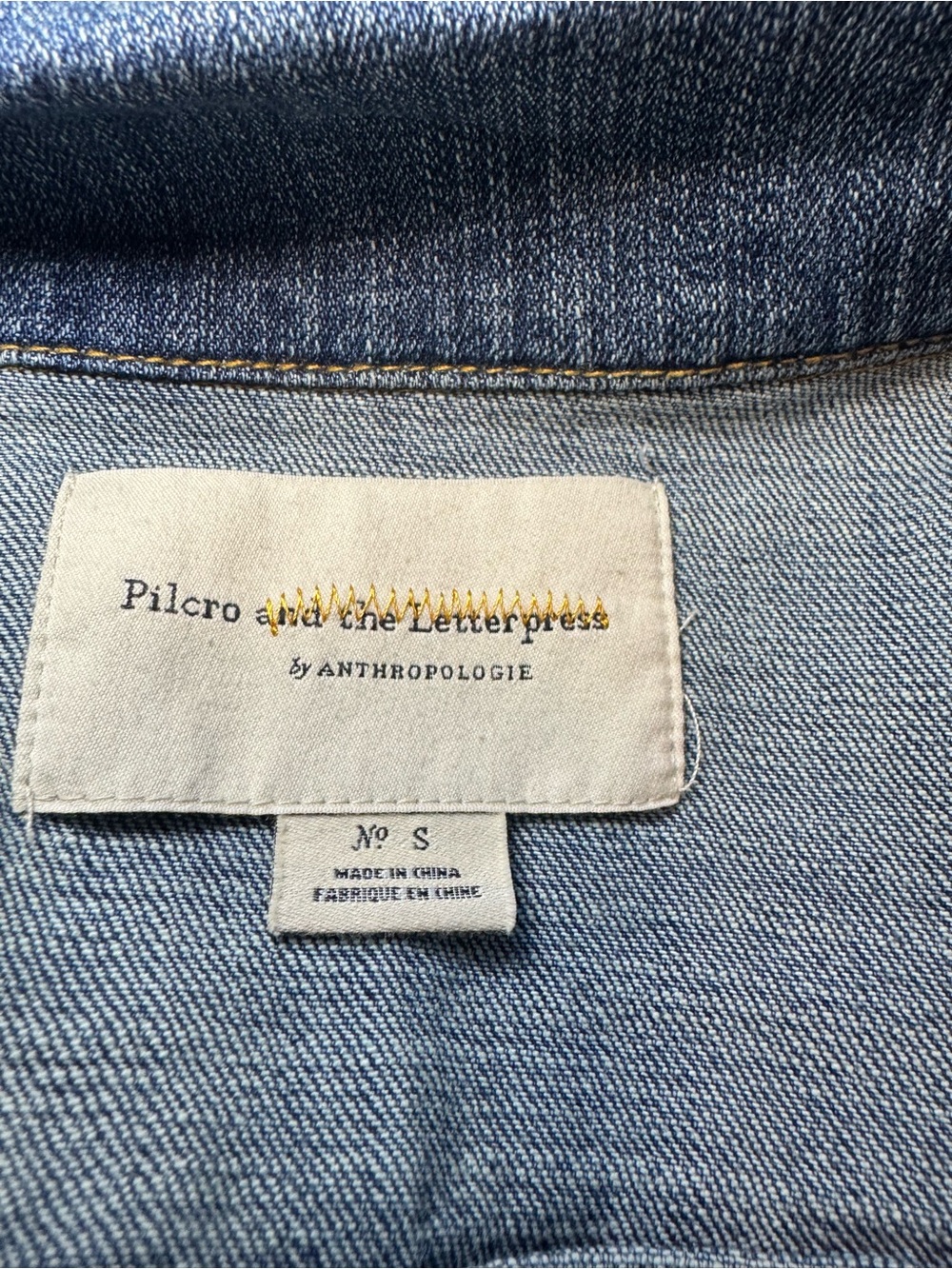 Pilcro and the Letterpress Anthropologie Sweater-Sleeved Denim Jacket - Picture 8 of 9